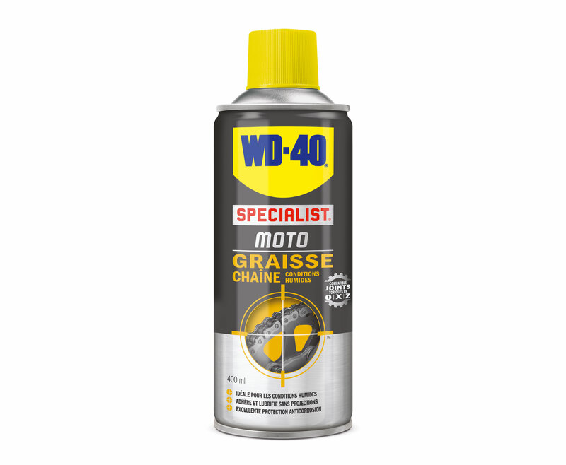 WD-40 Especialista® Cera para cadenas de moto condiciones húmedas - spray 400ml