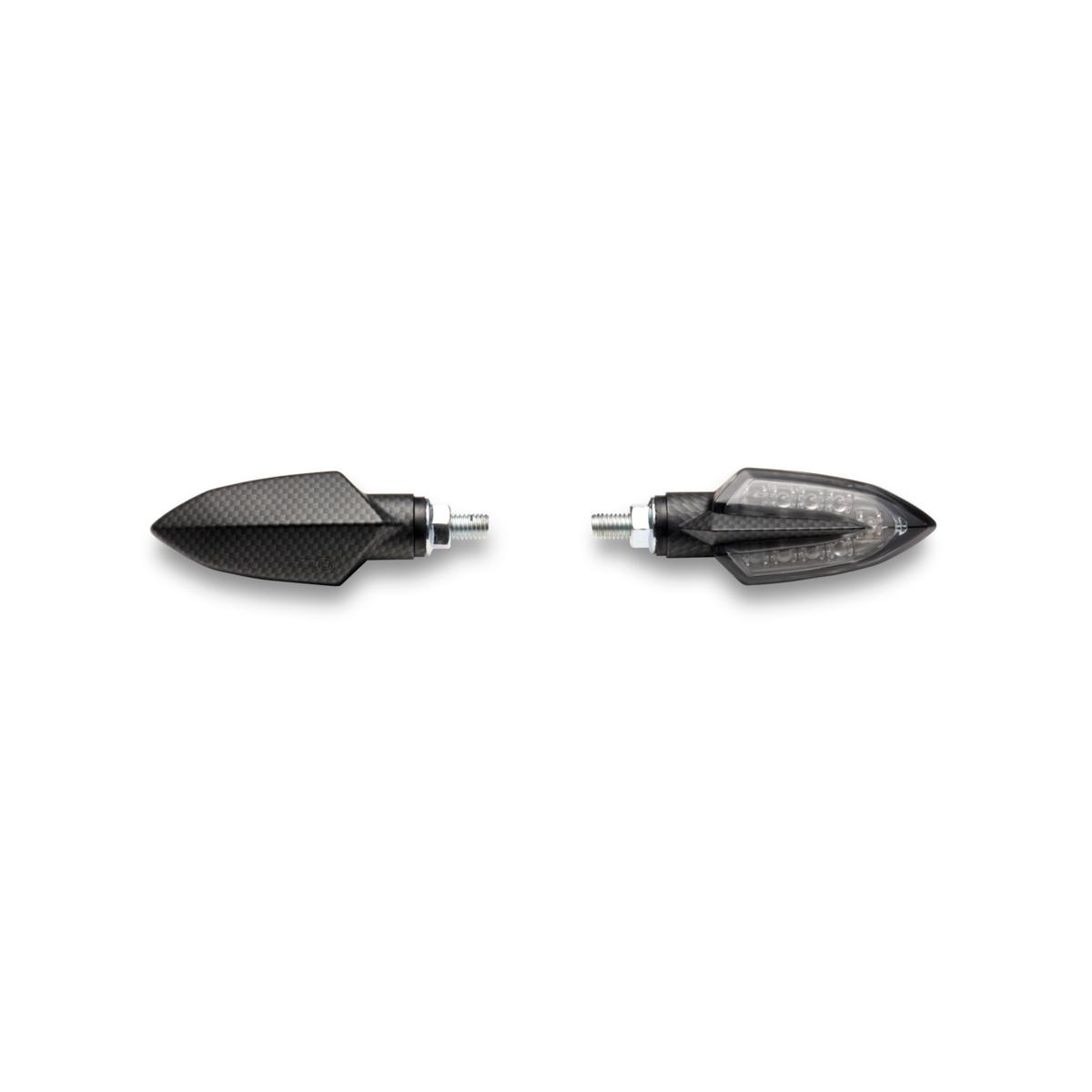 Intermitentes LED en acabado carbono mate, originales de Yamaha