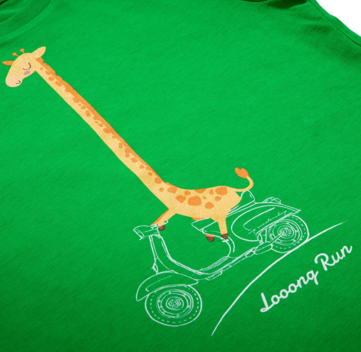 Camiseta infantil "Looong Run", verde