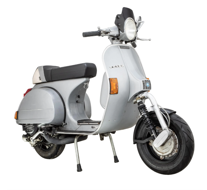 Guardabarros 2.0 Garelli para Vespa PX 80-200ccm, metal negro mate, soporte negro