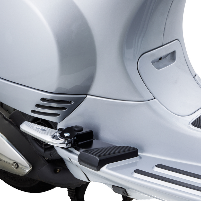 Estriberas derecha e izquierda para Vespa LX /LXV /S 50-150cc, negro/cromo