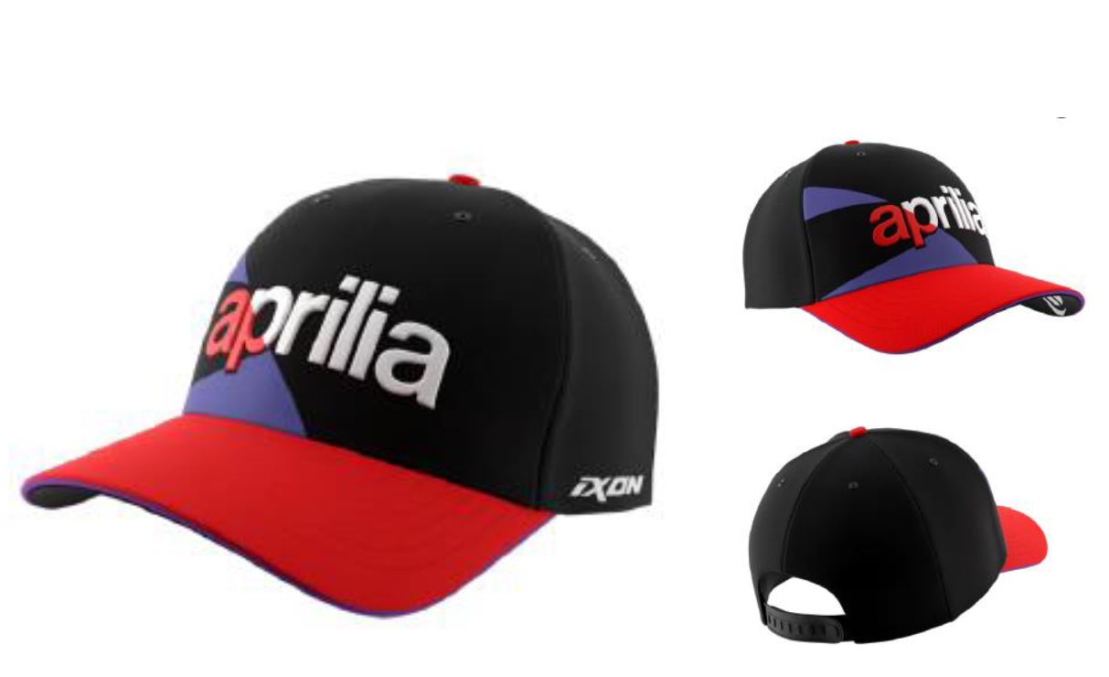 Aprilia gorra de béisbol doble colección 2024 negro rojo morado