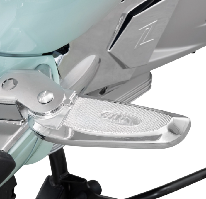 Reposapiés derecho e izquierdo para Vespa Primavera/​Sprint 50-150ccm 2T/​4T AC, cromo/cromo