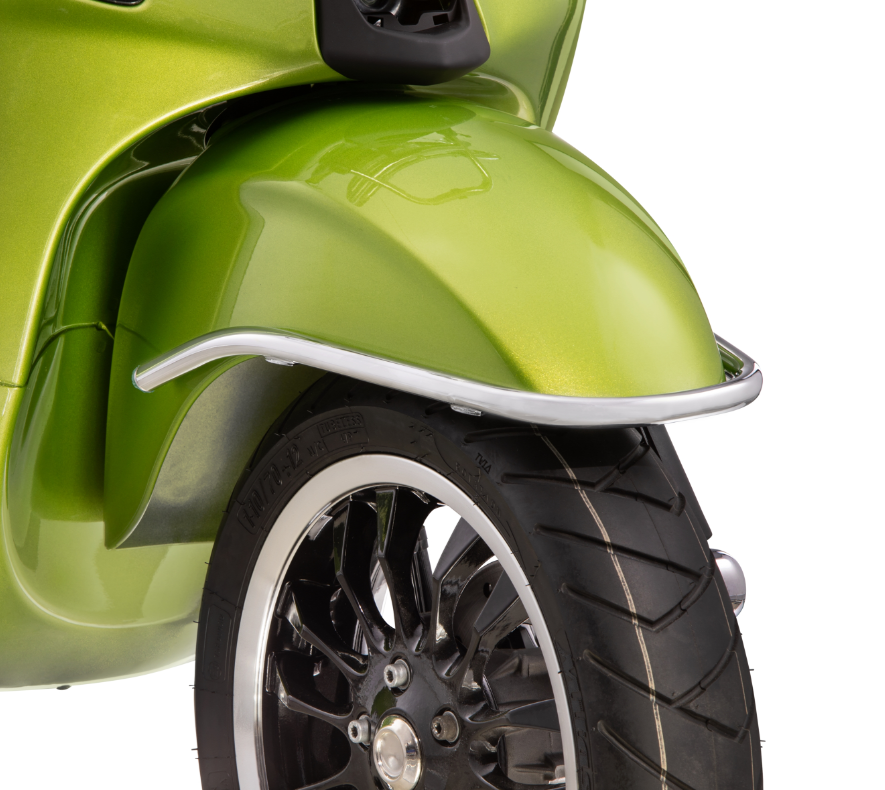 Guardabarros parachoques delantero para Vespa Primavera/Sprint/Elettrica 50-150cc, cromado