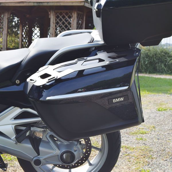 Portaequipajes para maletas laterales BMW K 1600 GT/GTL, R 1250 RT, R 1200 RT, aluminio, negro