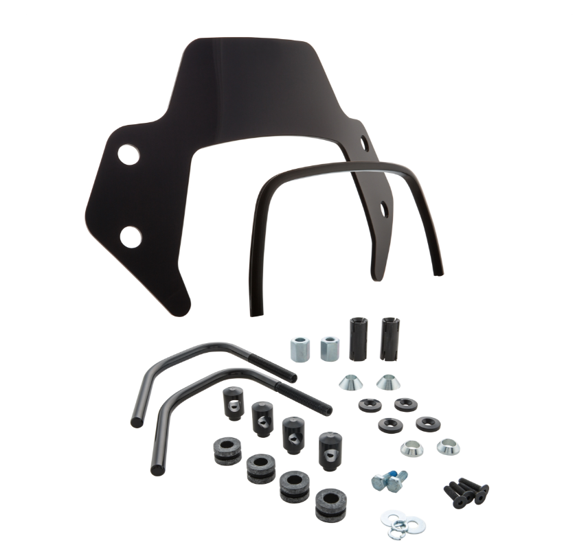 Flyscreen para Vespa Sprint 50-150cc 2T/4T, soportes negros, tintado negro
