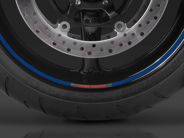 Juego de adhesivos decorativos de llantas para modelos Honda, azul