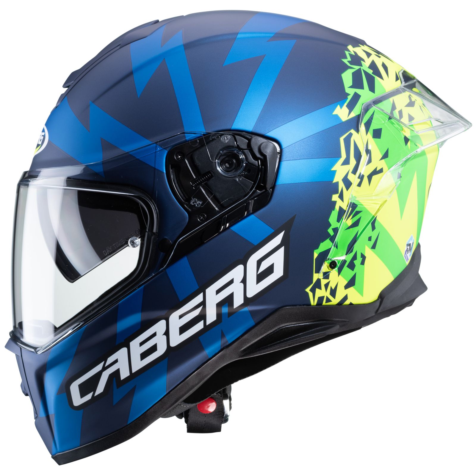 Casco Caberg Drift Evo Storm, azul mate/amarillo fluo/verde fluo