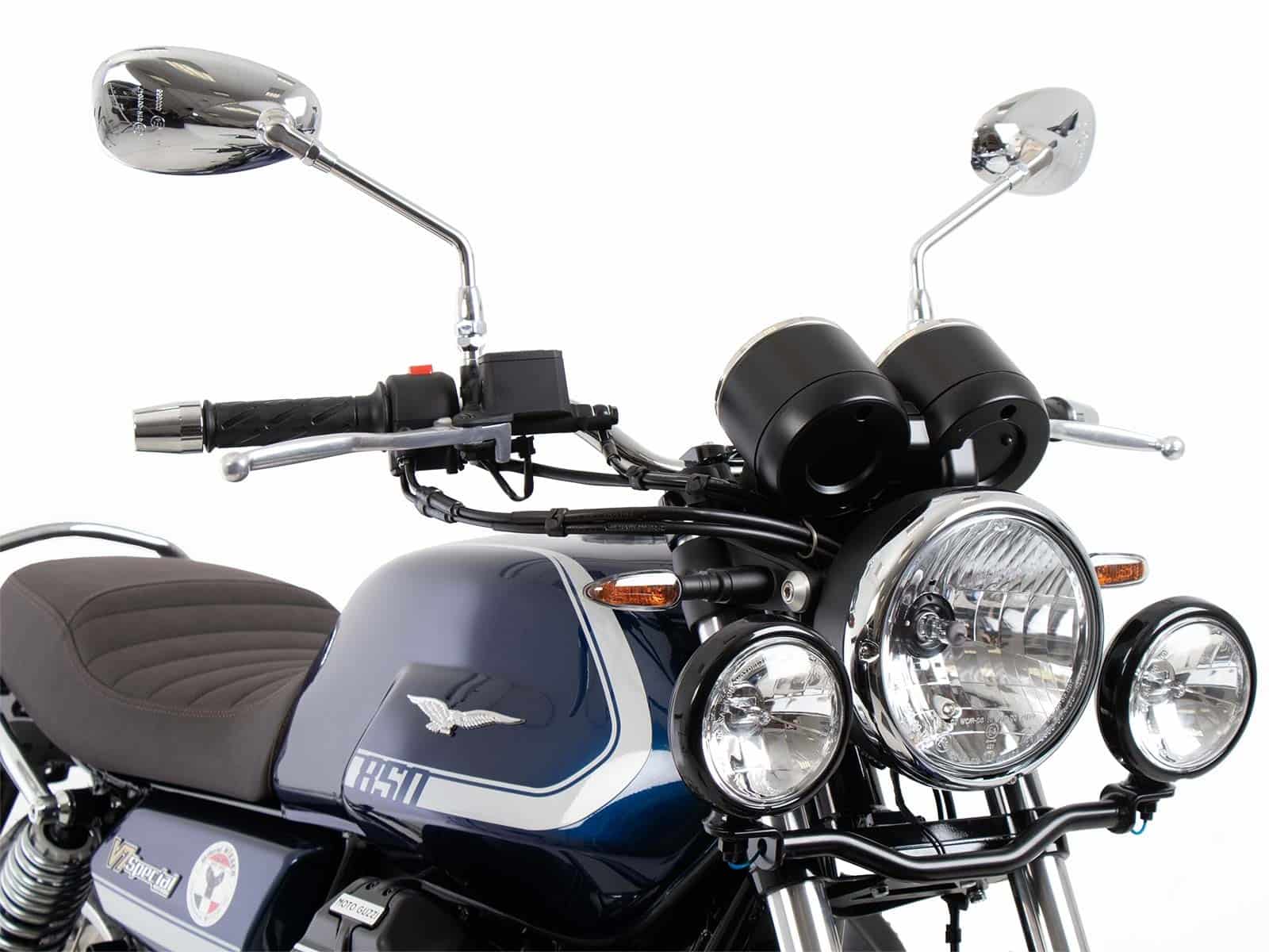 Faro auxiliar Twinlight incl. soporte y cable negro para Moto Guzzi V7 850 Stone (25- )