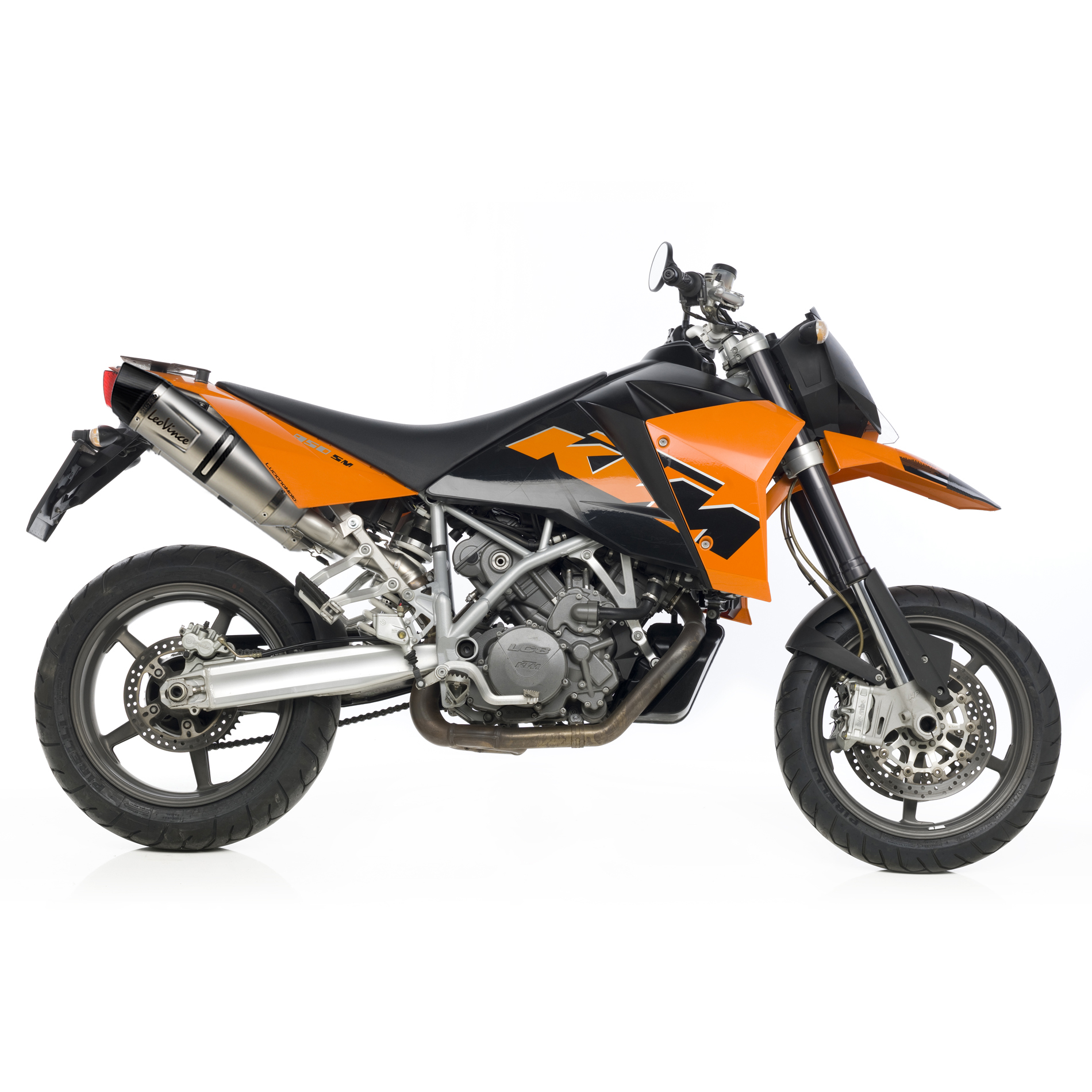 Sistema de escape LeoVince SBK LV One Evo 2, acero inoxidable, slip on para KTM Supermoto 950 / 990
