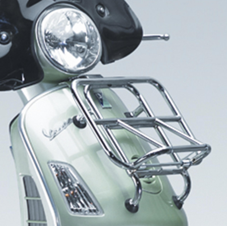 Portaequipajes delantero para Vespa GTS/GTS Super/GTV/GT 60/GT/GT L 125-300cc, plegable, cromado