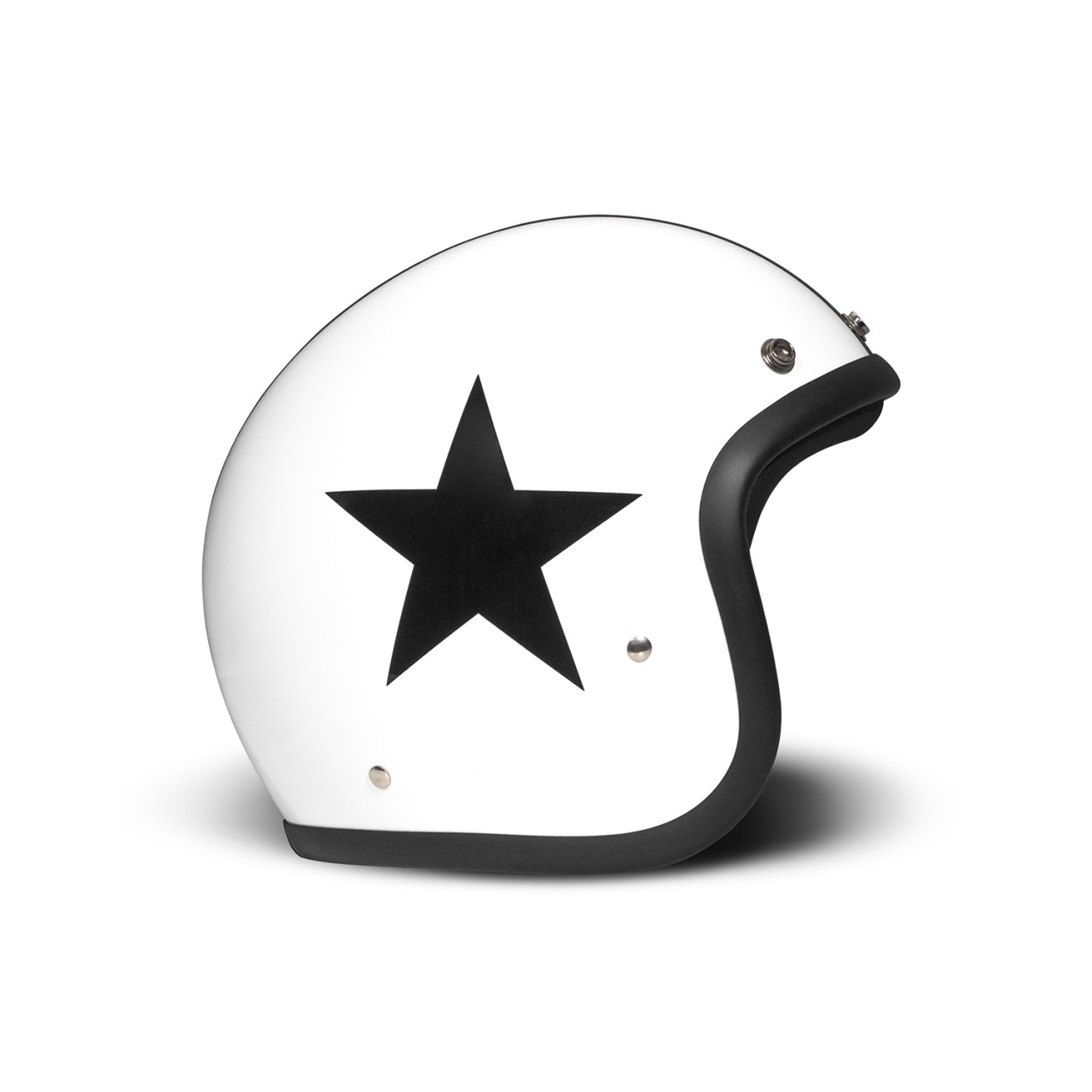 Casco DMD jet Retro, blanco, mate, Star White, fibra de vidrio, ECE 22.06