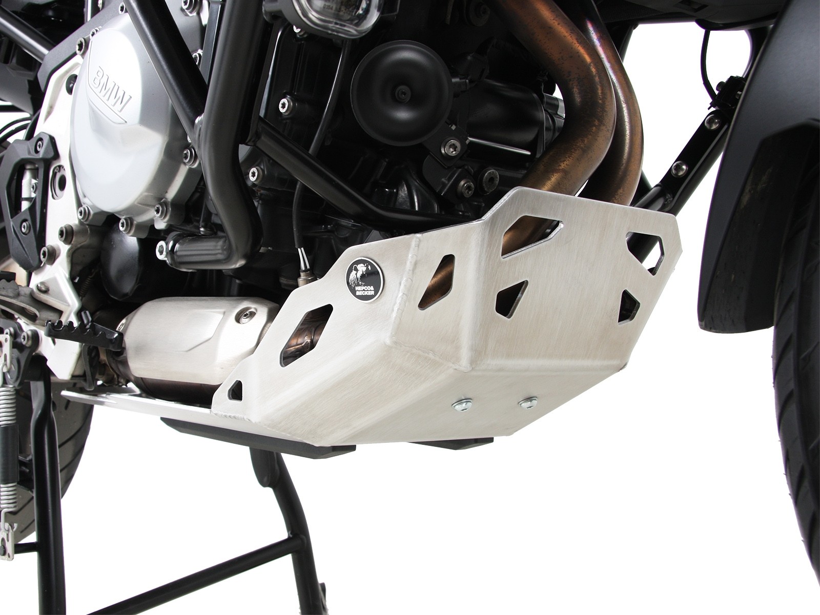 Placa de protección del motor plateada para BMW F 850 GS Hepco & Becker