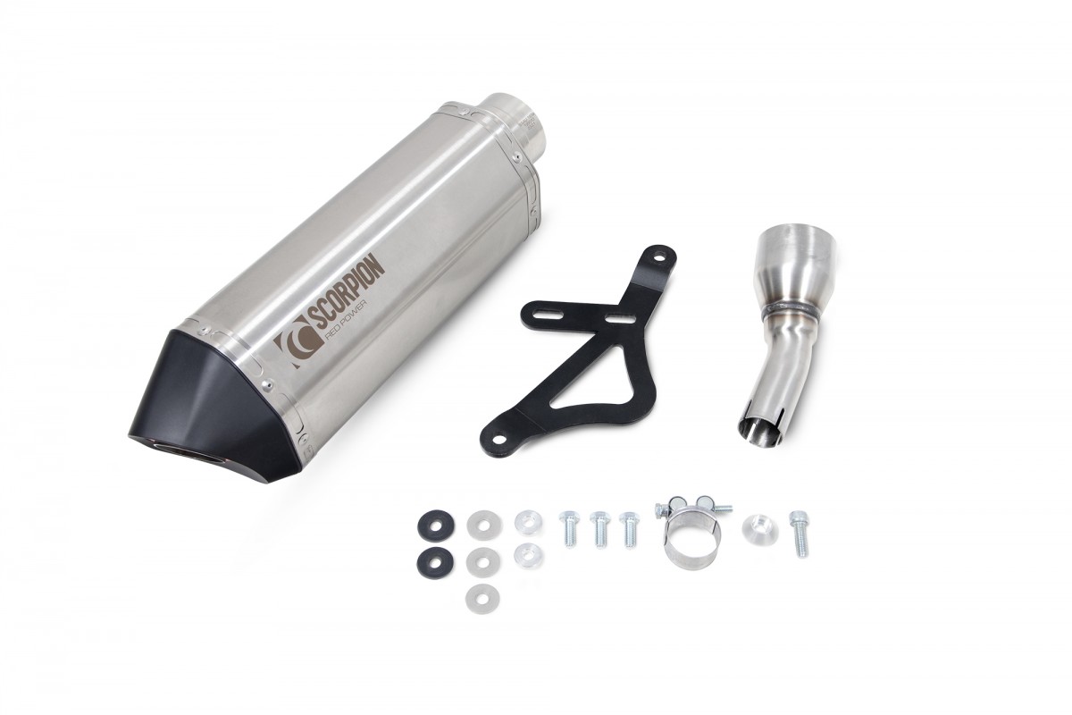 Escape deportivo Scorpion "Red Power" plata para Vespa GTS/GTS Super/GTV 300cc HPE (`20-) Euro 5