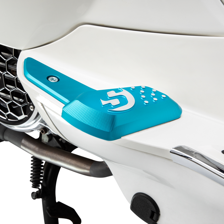 Estriberas derecha e izquierda para Vespa Primavera /Sprint 50-150ccm 2T/4T AC, azul mate