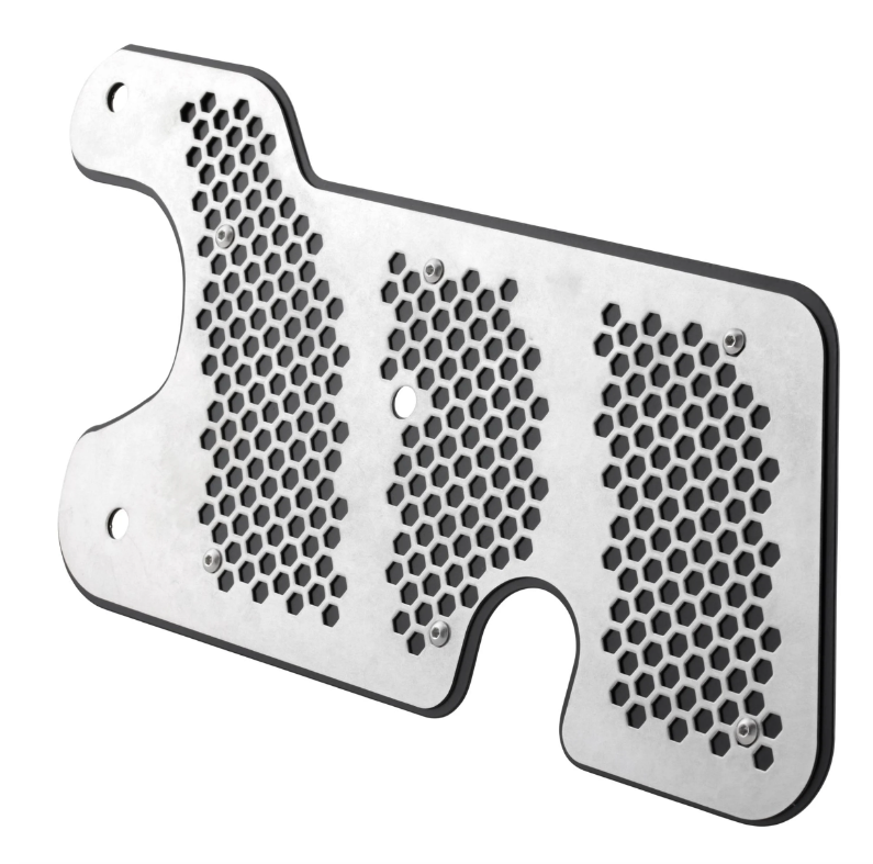 Embellecedor de escape basculante para Vespa GTS/GTS Super 125/150cc 4T LC iGet (Euro4), negro/plateado
