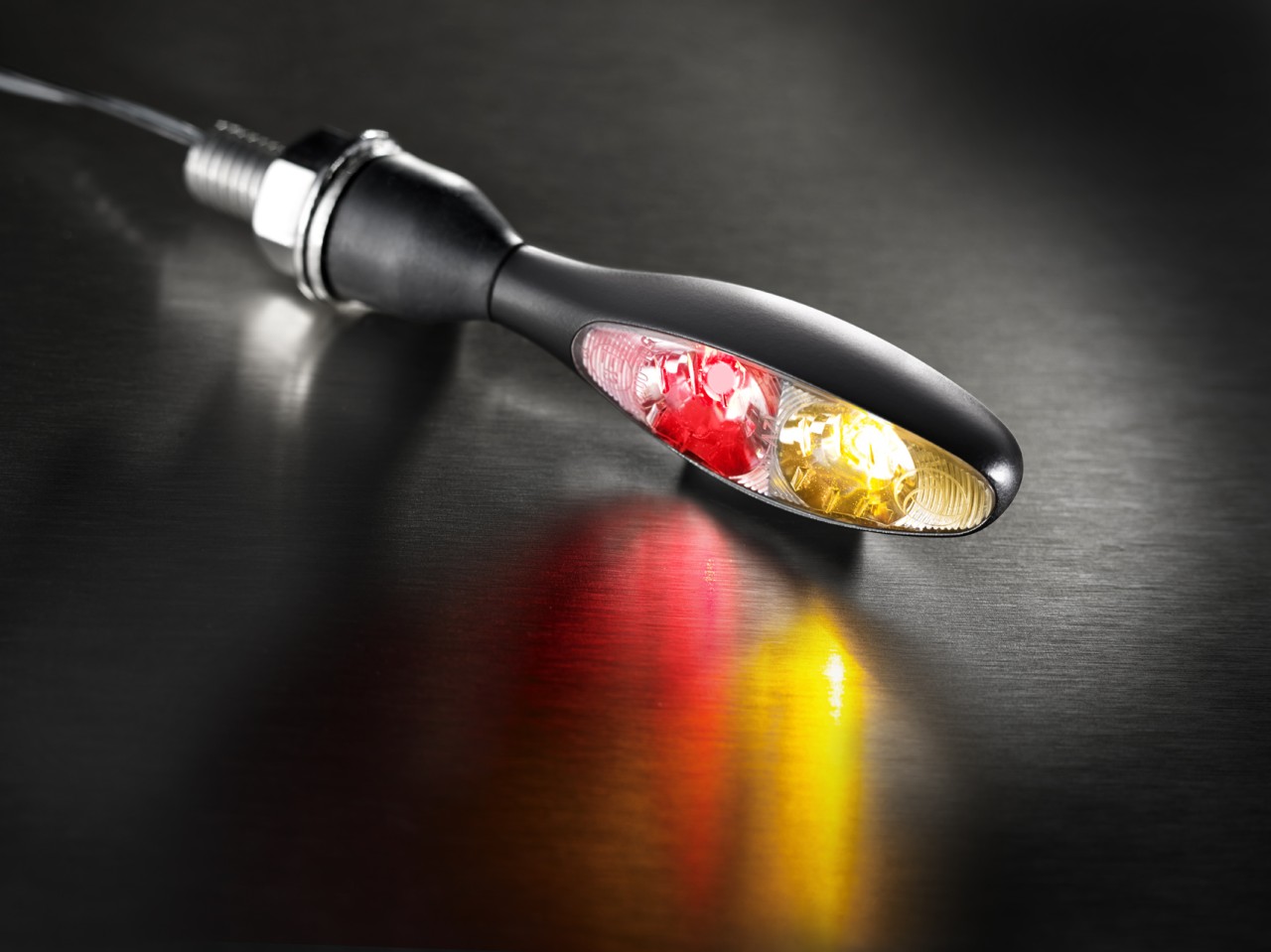 Indicador Kellermann, luz trasera y de freno, Micro 1000 DF Dark, acero, LED, HL/HR, 12 V, negro mate