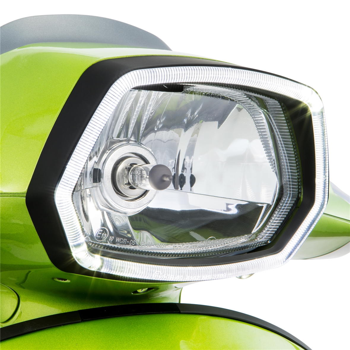Anillo de luz LED negro brillante para Vespa Sprint 125/150cc 4T ('13-'18)