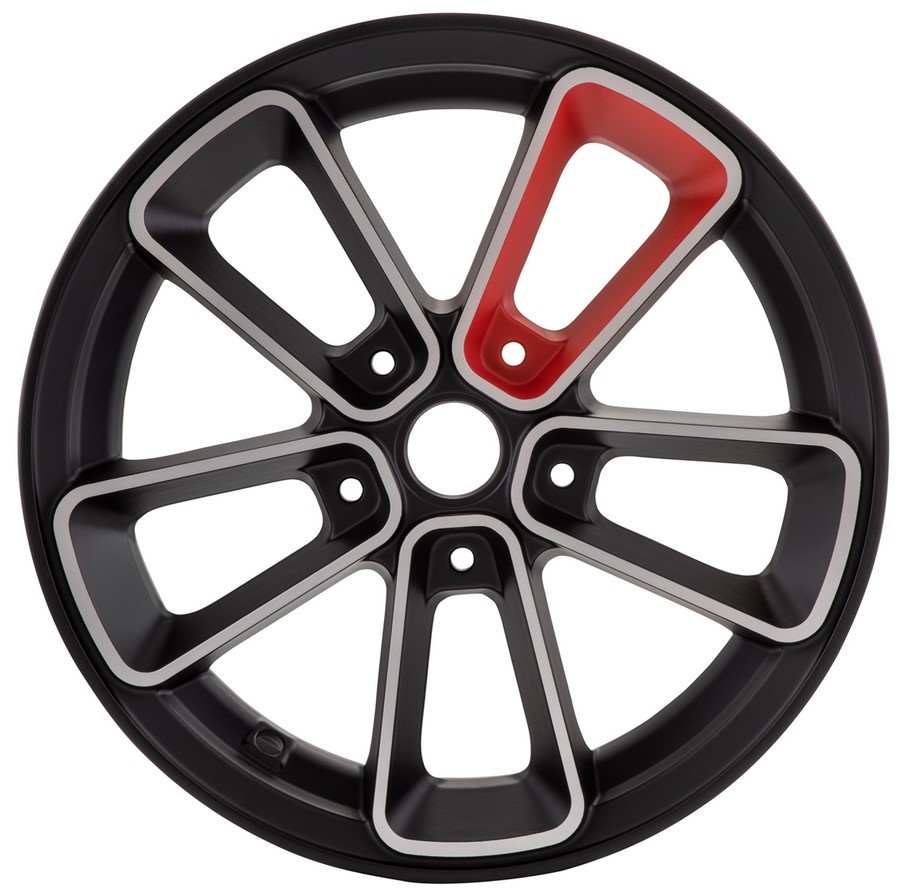 Llanta delantera/trasera 12" para Vespa GTS/GTS Super/GTV/GT 60/GT/GT L 125-300ccm, negro mate/rojo
