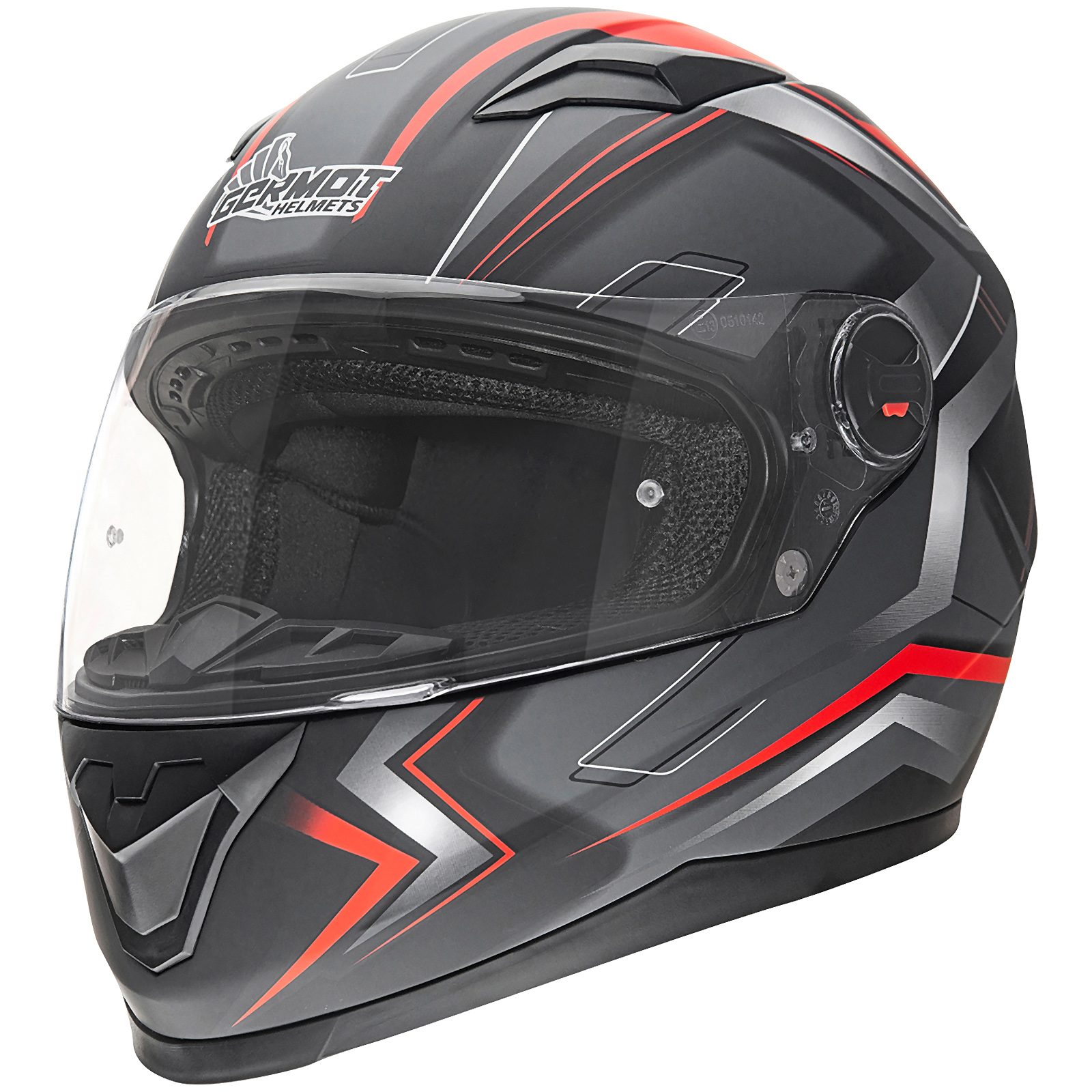 Casco integral Germot GM 320, negro mate/rojo