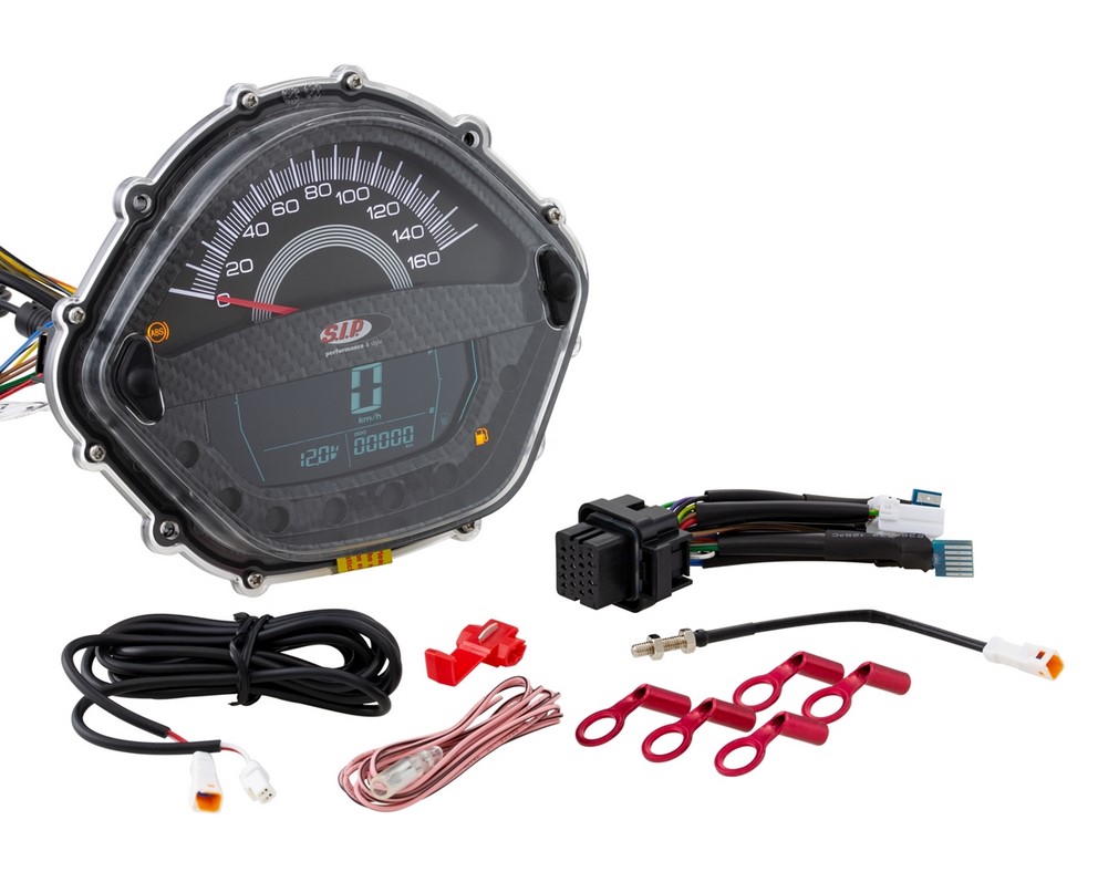 Cuentavueltas/cuentavueltas para Vespa GTS/GTS Super/GTS SuperSport, es decir, 125-300cc (-'14), aspecto de carbono