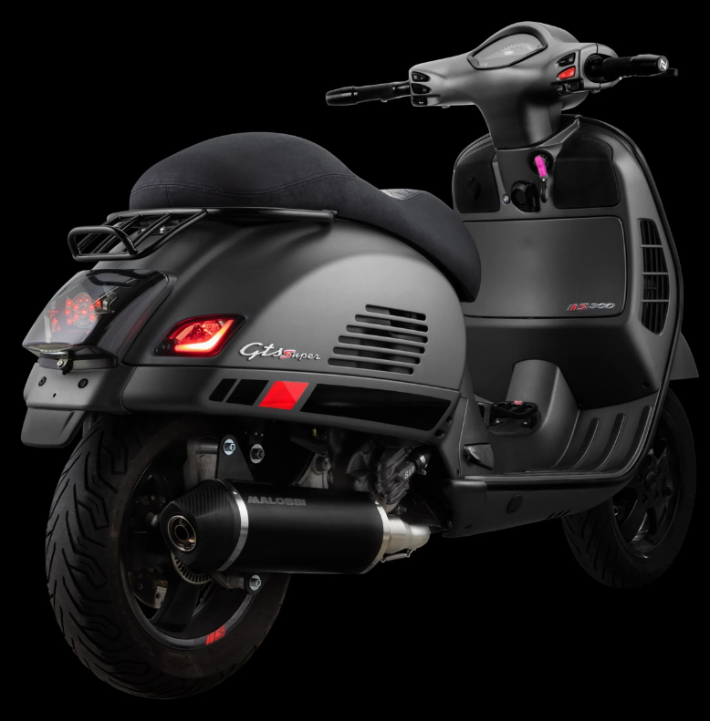 Asiento deportivo "Black Editiont" para Vespa GTS/GTS Super/GTV 125-300ccm (14-), acolchado negro