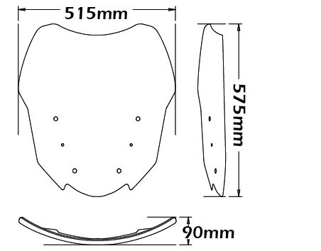 Parabrisas para soporte original - altura 575 mm para BMW R 1200 RT /R 1250 RT