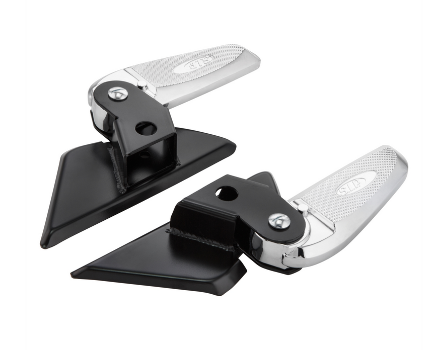 Estriberas derecha e izquierda para Vespa LX /LXV /S 50-150cc, negro/cromo