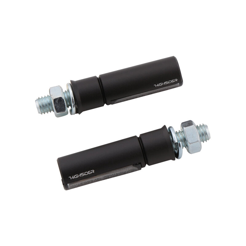 HIGHSIDER Pro Conero-Negro-Edición LED 3en1 intermitente/luz trasera carcasa negra / lente Ra