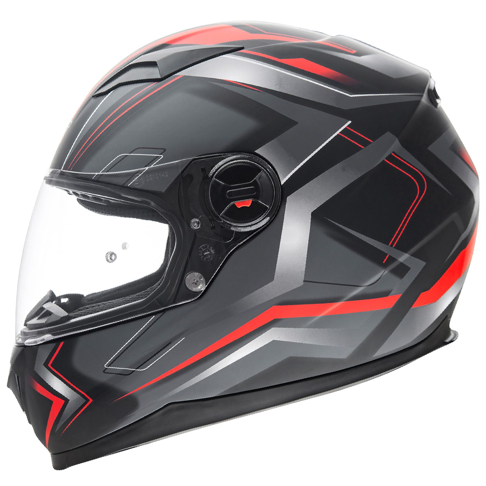 Casco integral Germot GM 320, negro mate/rojo