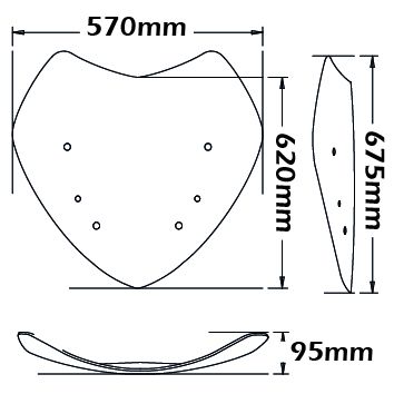 Parabrisas tipo original - altura 675 mm para BMW R 1200 RT (05-09)