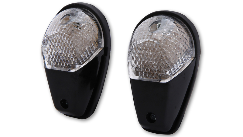 HIGHSIDER Indicadores de carenado inteligentes Carcasa del indicador LED negro / lente transparente (par), delantero y trasero