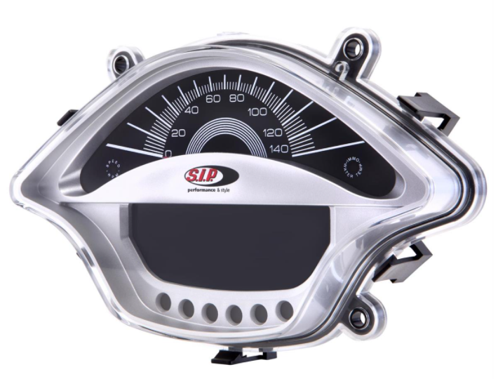 Cuentarrevoluciones/calendario para Vespa Primavera/Sprint 50-150cc 2T/4T AC, plata