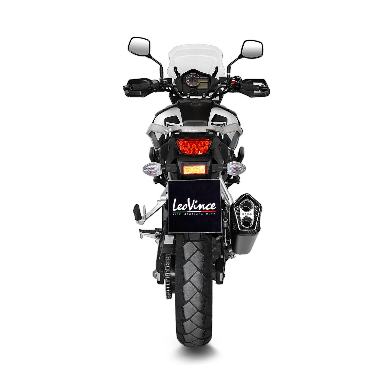 Escape LeoVince LV-12 para Suzuki V-Strom 1000 ABS /XT, negro, slip on, Euro4, E-certificate