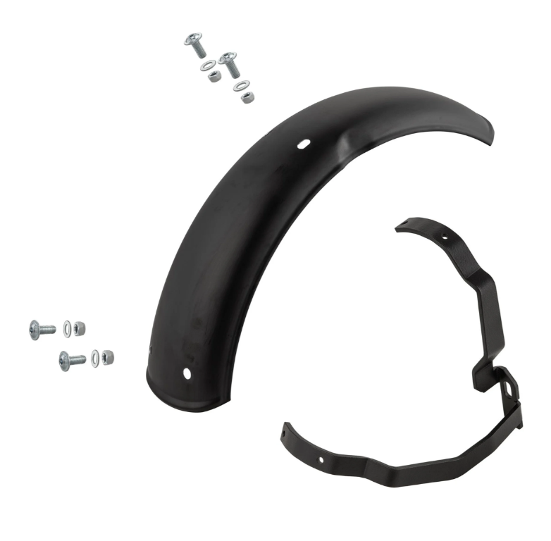 Guardabarros 2.0 Garelli para Vespa PX 80-200ccm, metal negro mate, soporte negro