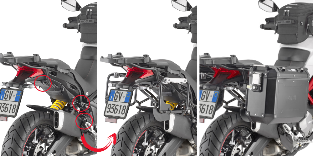 Portaequipajes lateral desmontable MONOKEY® CAM-SIDE para Ducati Multistrada Givi
