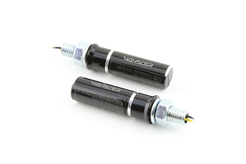 HIGHSIDER Pro Conero Indicador LED carcasa negro / lente gris humo (par), delantero y trasero