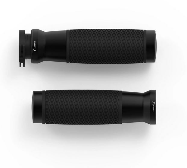 Puños RIZOMA Urlo RS Ø 22/24 mm L 120 mm para Vespa Primavera/Sprint, negro anodizado