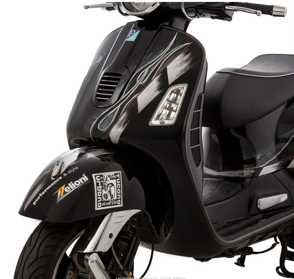 Protector de piernas de tubo mono ranura, izquierda y derecha para Vespa GTS/GTS Super/GTV/GT (- '19), negro mate