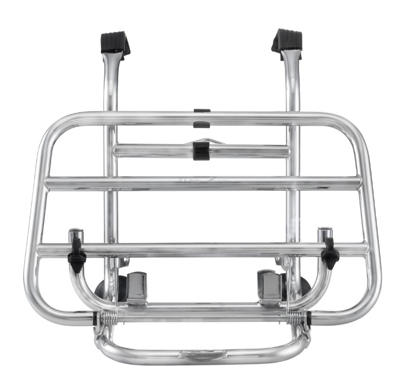Portaequipajes delantero para Vespa PX 80-200cc, plegable, cromado