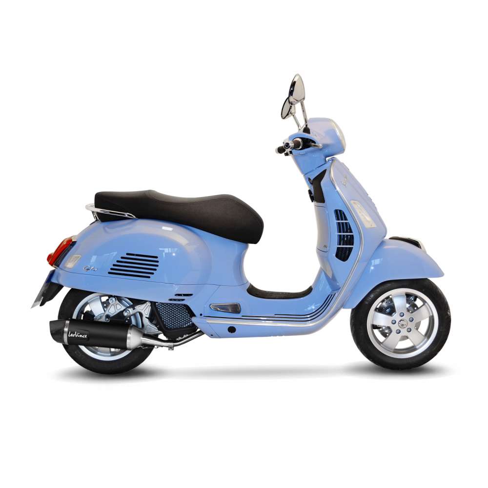 Sistema completo LeoVince SBK Nero para Vespa GTS 125 /150, acero inoxidable negro, ABE, Euro4