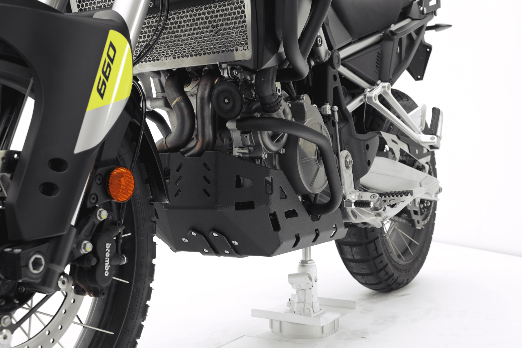 Guardamotor de aluminio negro para Aprilia Tuareg 660