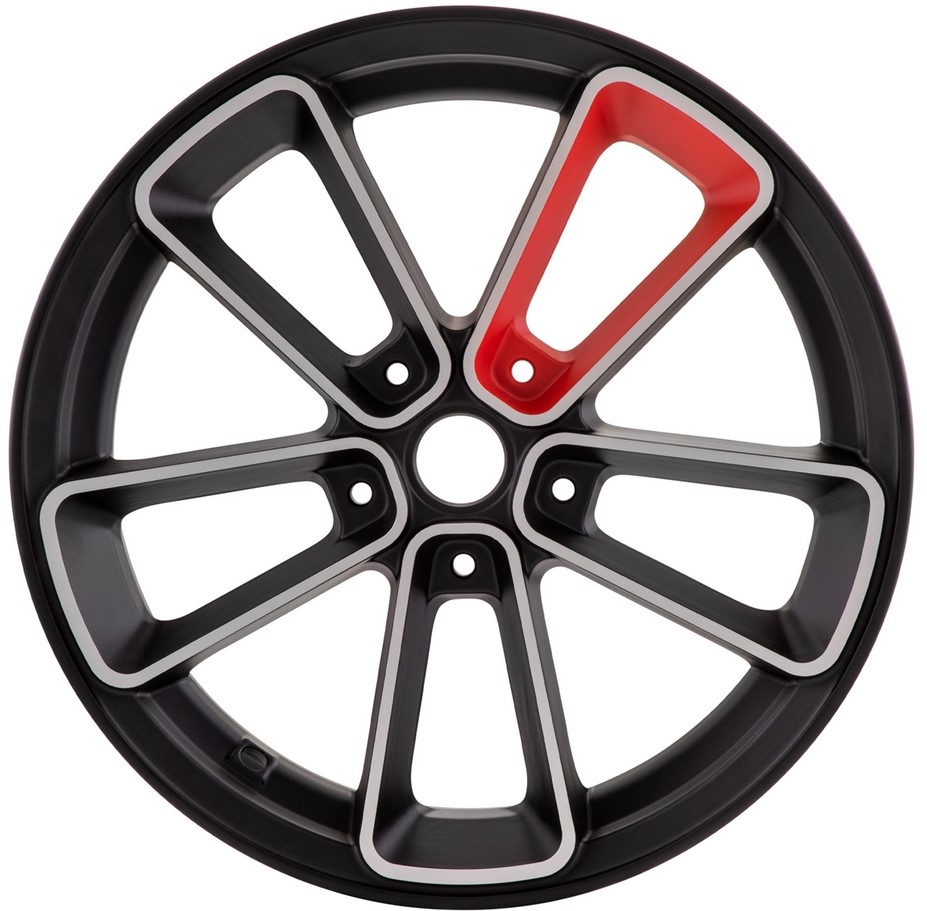 Llanta delantera/trasera 13" para Vespa GTS/GTS Super/GTV/GT 60/GT/GT L 125-300ccm, negro mate/rojo