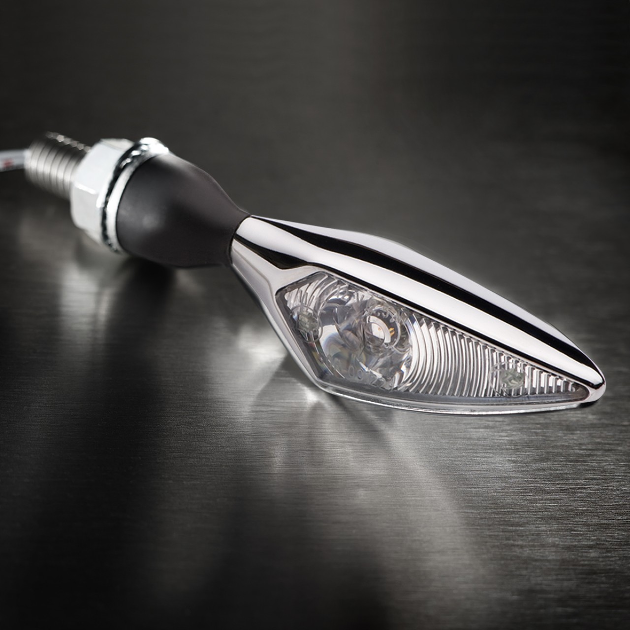 Indicador Kellermann, rombo, acero, LED, VR/HL, 12 V, cromo brillante, M8x20, homologado E