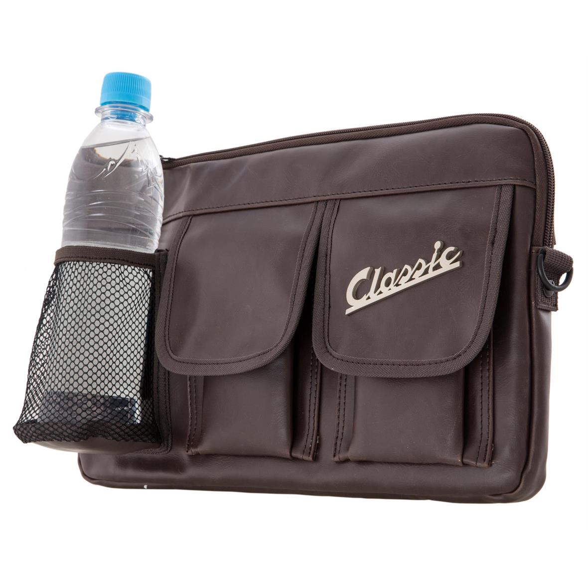 Bolsa "Classic" para maletero/guante Vespa - marrón, imitación de cuero
