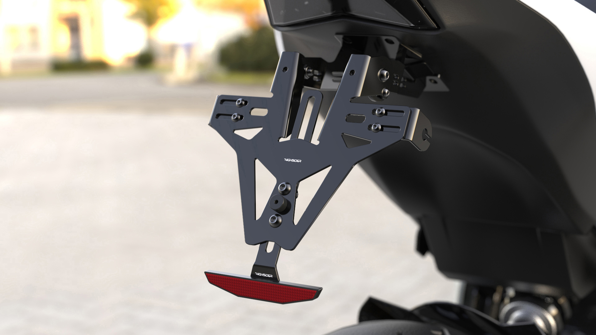 Soporte de matrícula corto incl. iluminación de matrícula para Aprilia RS 660 20- / Tuono 660 21-