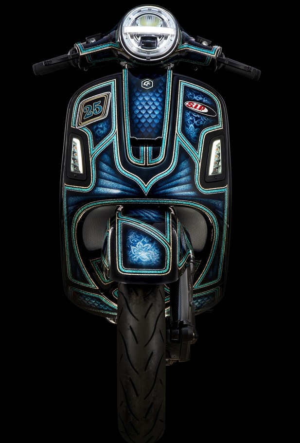 Cascada para Vespa GTS/GTS Super/GTV/GT 60/GT/GT L 125-300cc (-'18), aspecto de carbono