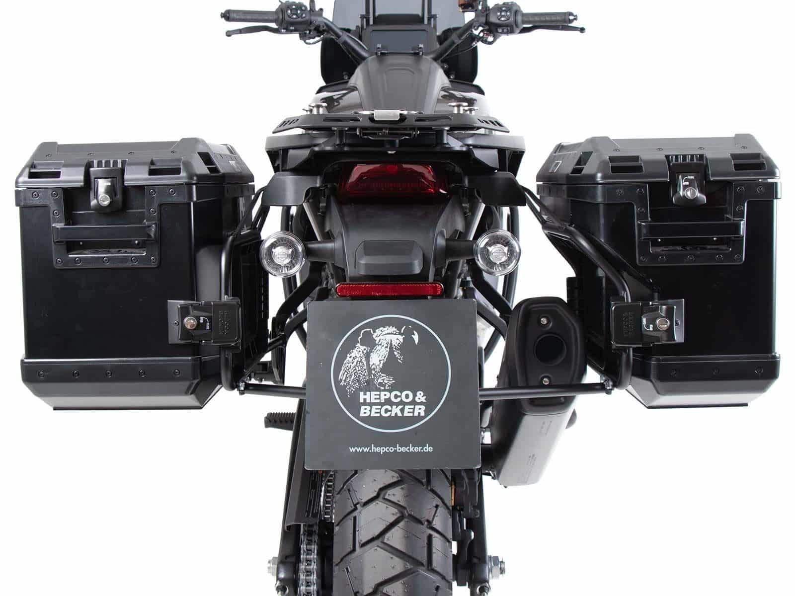 Juego portaequipajes Cutout incl. juego portaequipajes Xplorer Cutout negro para Harley Davidson Pan America (21-)