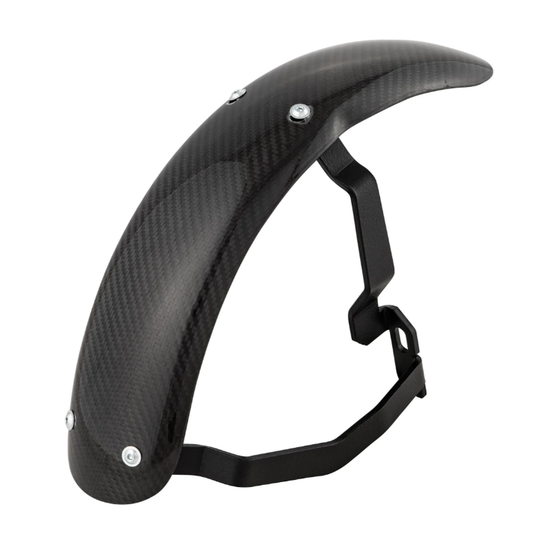 Guardabarros 2.0 Garelli Race EVO II para Vespa PX 80-200ccm, carbono transparente, soporte negro