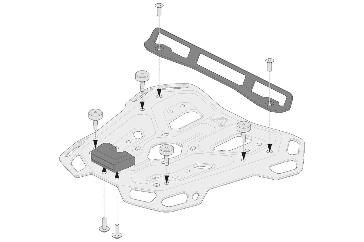 Kit adaptador SW-Motech para portaequipajes ADVENTURE-RACK para baúles Shad 2